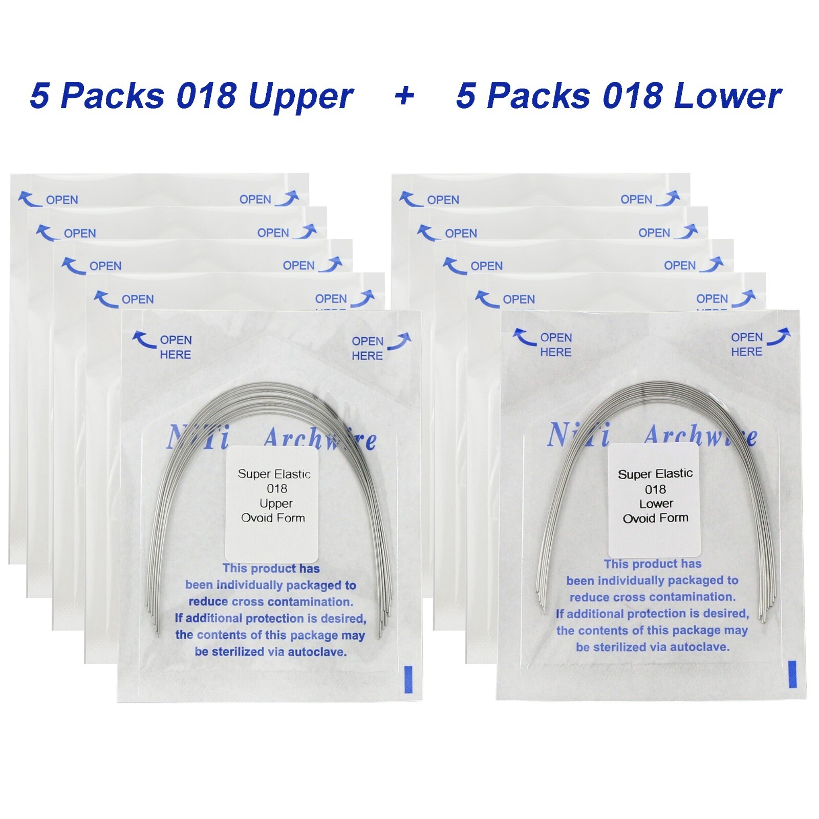 100Pcs Dental Orthodontic Arch Wire Stainless Steel NiTi Ovoid Natural 014 16X22