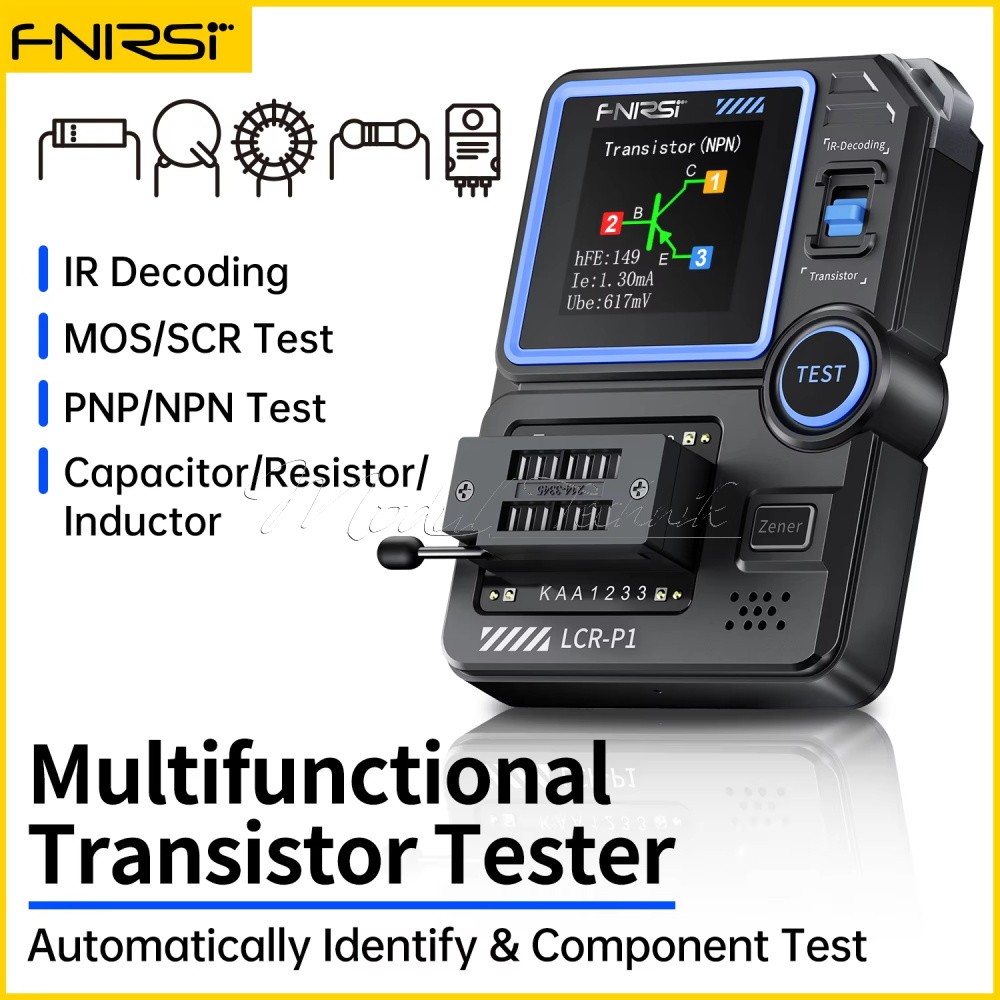FNIRSI LCR-P1 Transistor Tester Set Diode Triode MOS Field Effect SMD ESR Meter