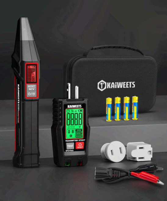 Circuit Breaker Finder with LCD, GFCI Tester, NCV, Flashlight Kit KT301P