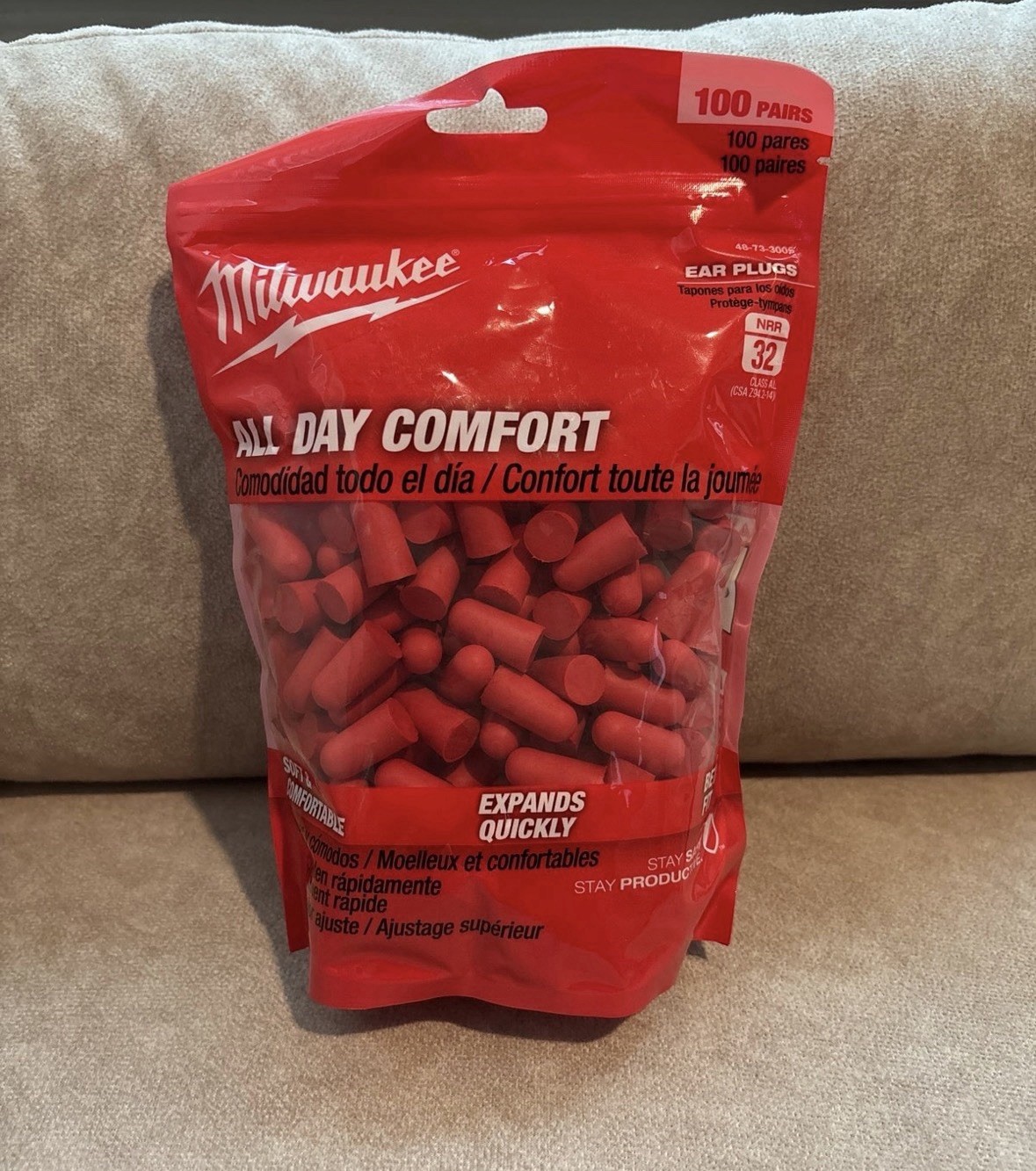 Milwaukee Disposable Ear Plugs 100 Pack 32db 48-73-3005