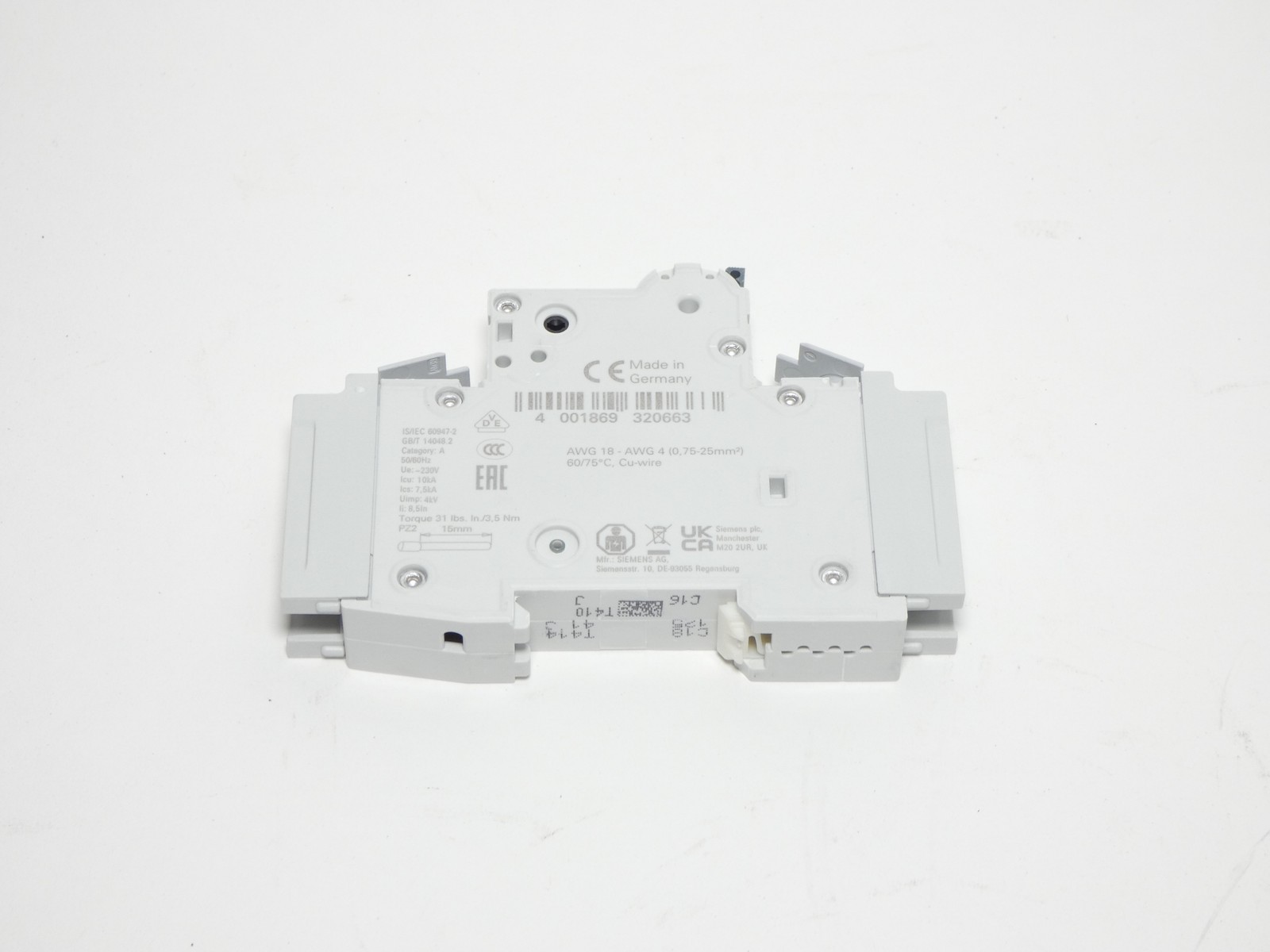 Siemens 5SJ4118-7HG41 MCB Miniature Circuit Breaker 1P 15A 240V MCB – NEW Sur…