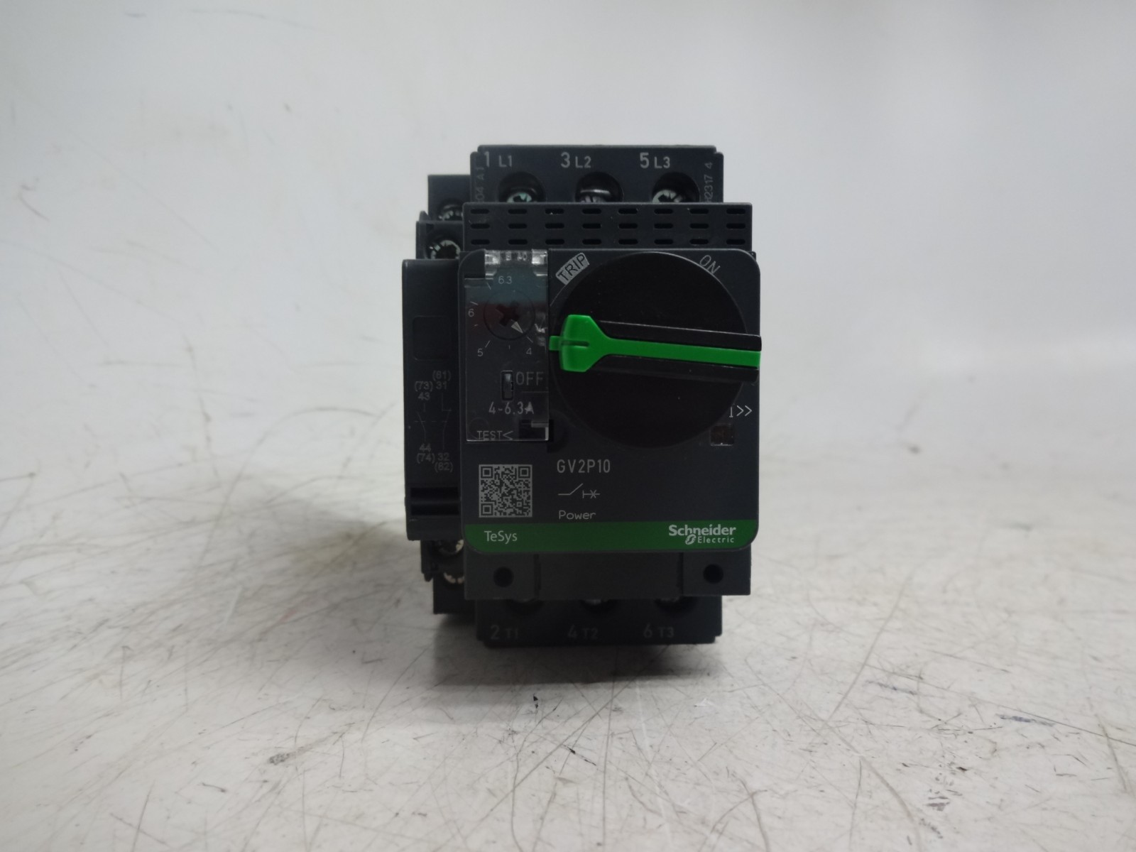 Schneider Electric GV2P10 4-6.3A Circuit Breaker / GVAN11 Auxiliary Contact