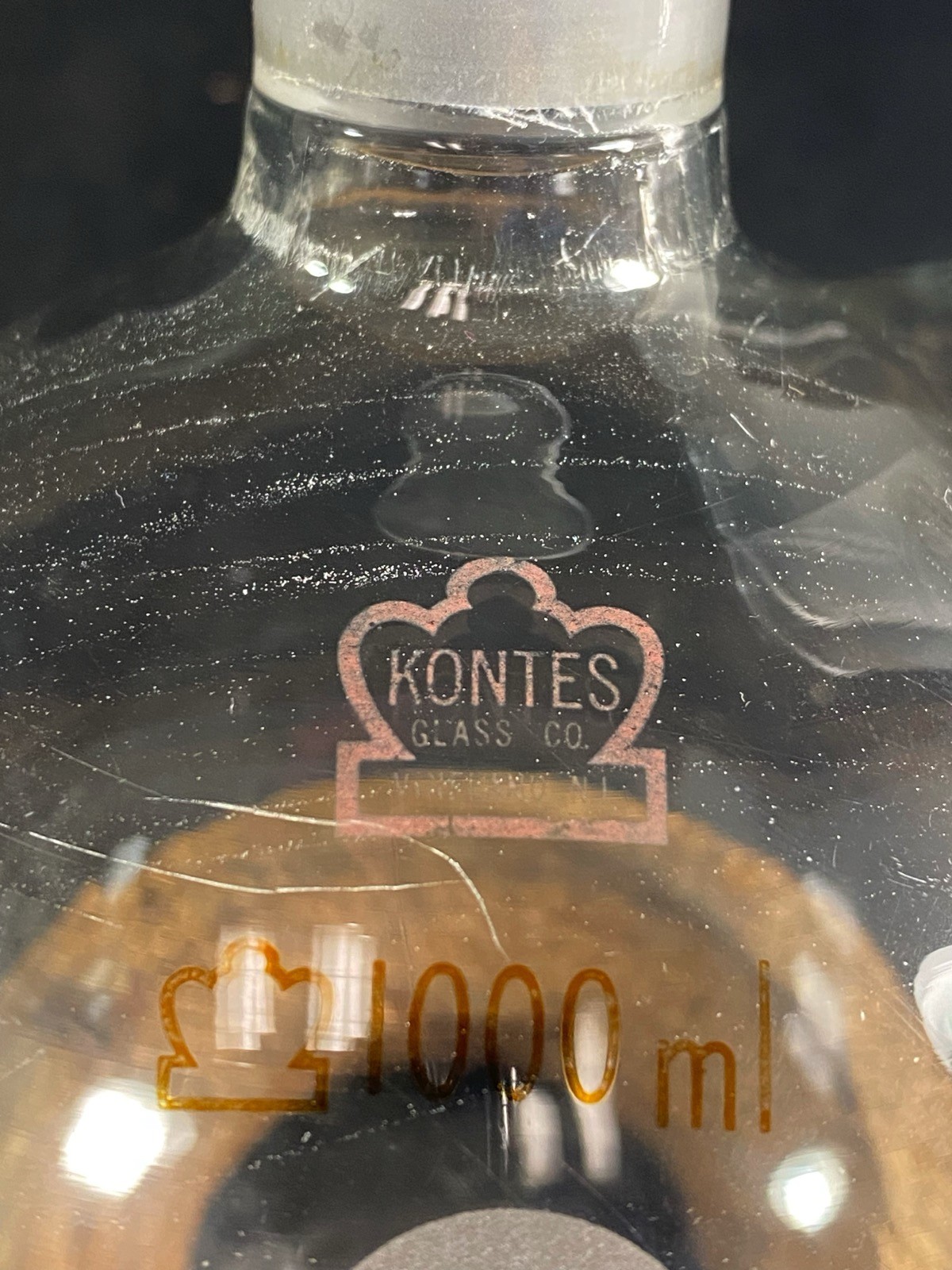 KIMBLE KONTES Two-Neck Vertical Round Bottom Flask CN 24/40 SN 24/40 605000-1424