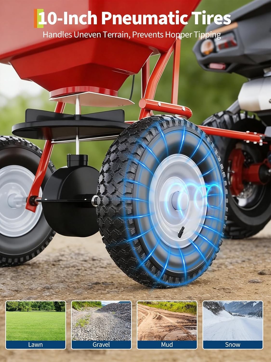 Tow Behind Broadcast Spreader 85lbs Lawn Garden ATV Spreader for Seed Fertilizer