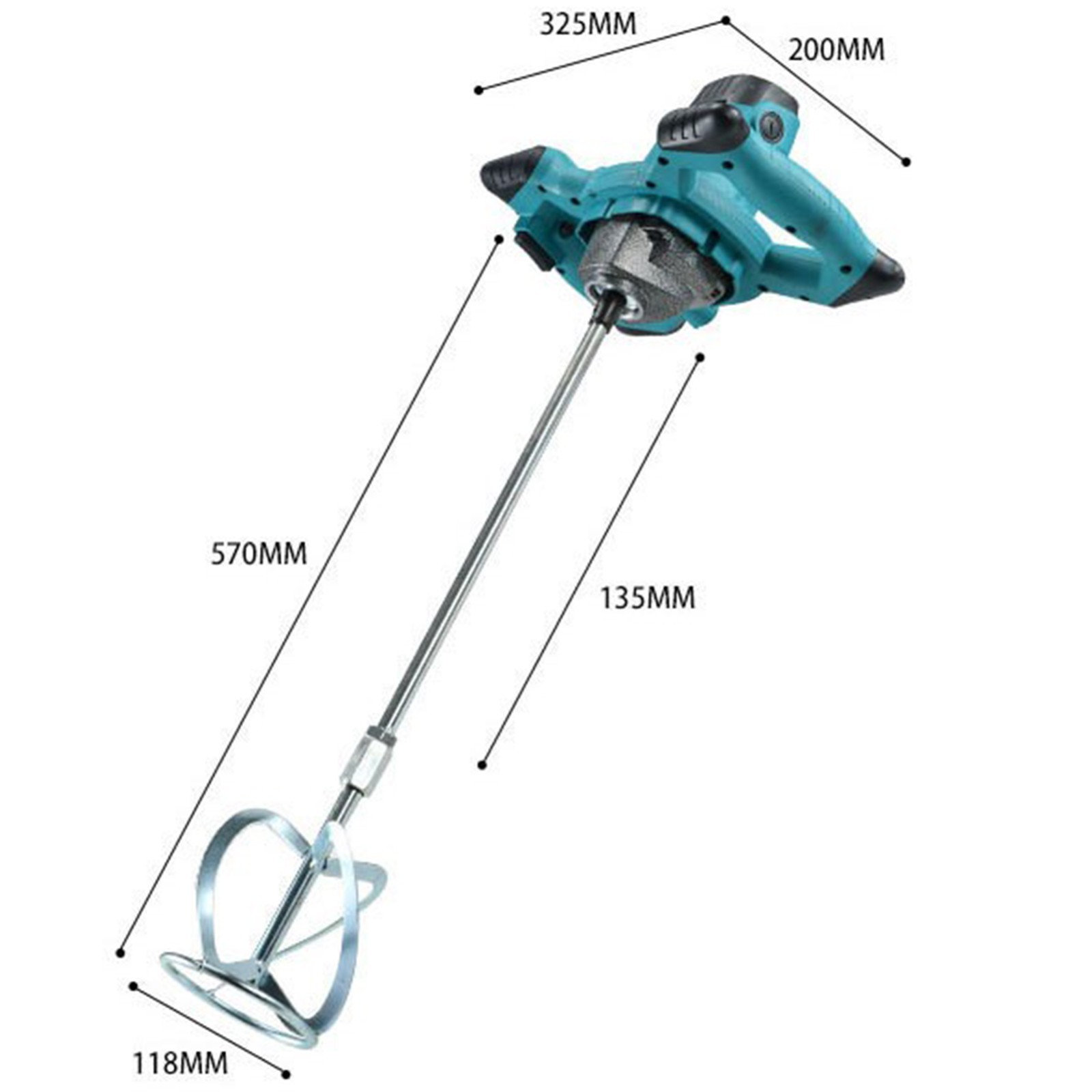 Powerful 2500W Handheld Electric Mixer 6 Speed Paint Cement Concrete US