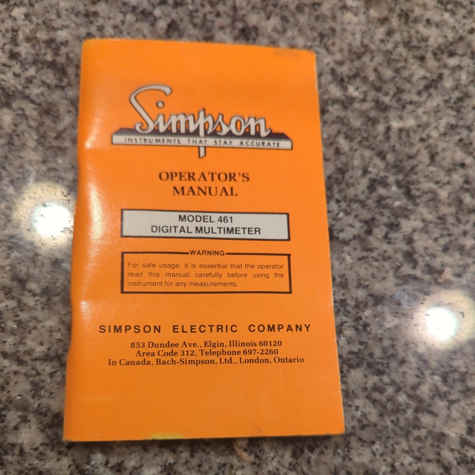 Simpson Digital Multimeter Model 461 Leather Case & manuel