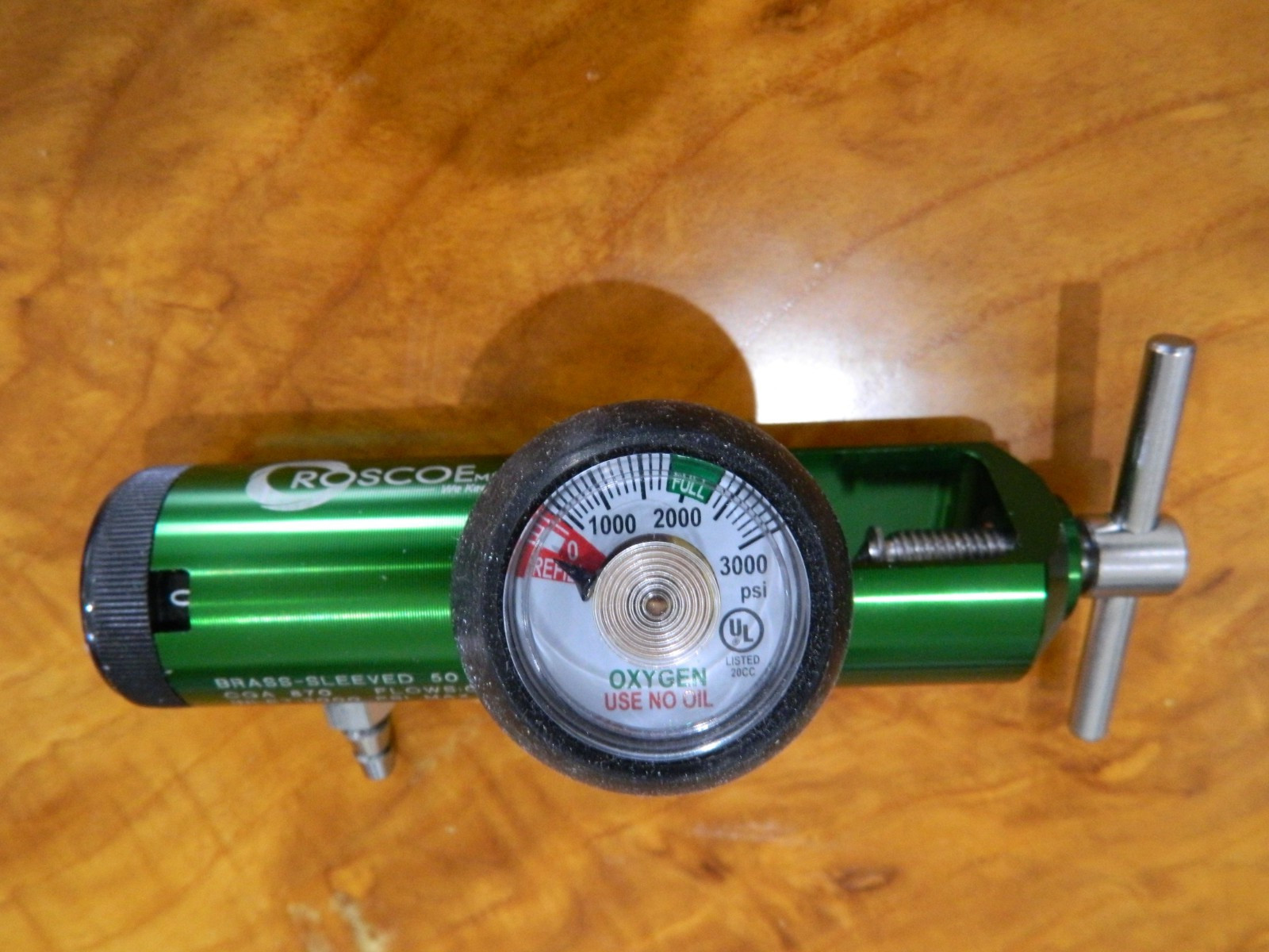 Roscoe Medical Mini Oxygen Regulator Flow RMI-15ST 0-15 LPM CGA 870