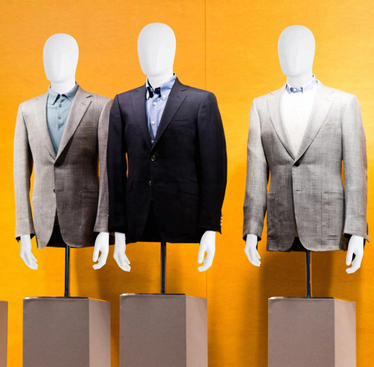 Male Half Body Mannequin with Adjustable Metal Stand for Retail Display, White
