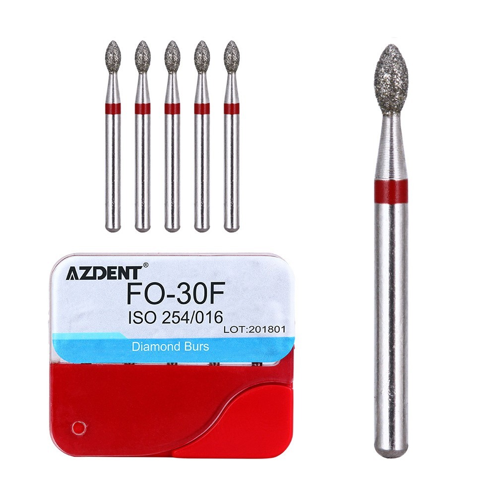 100Pcs 20Types Dental Diamond Burs for High Speed Handpiece Medium Friction Grip