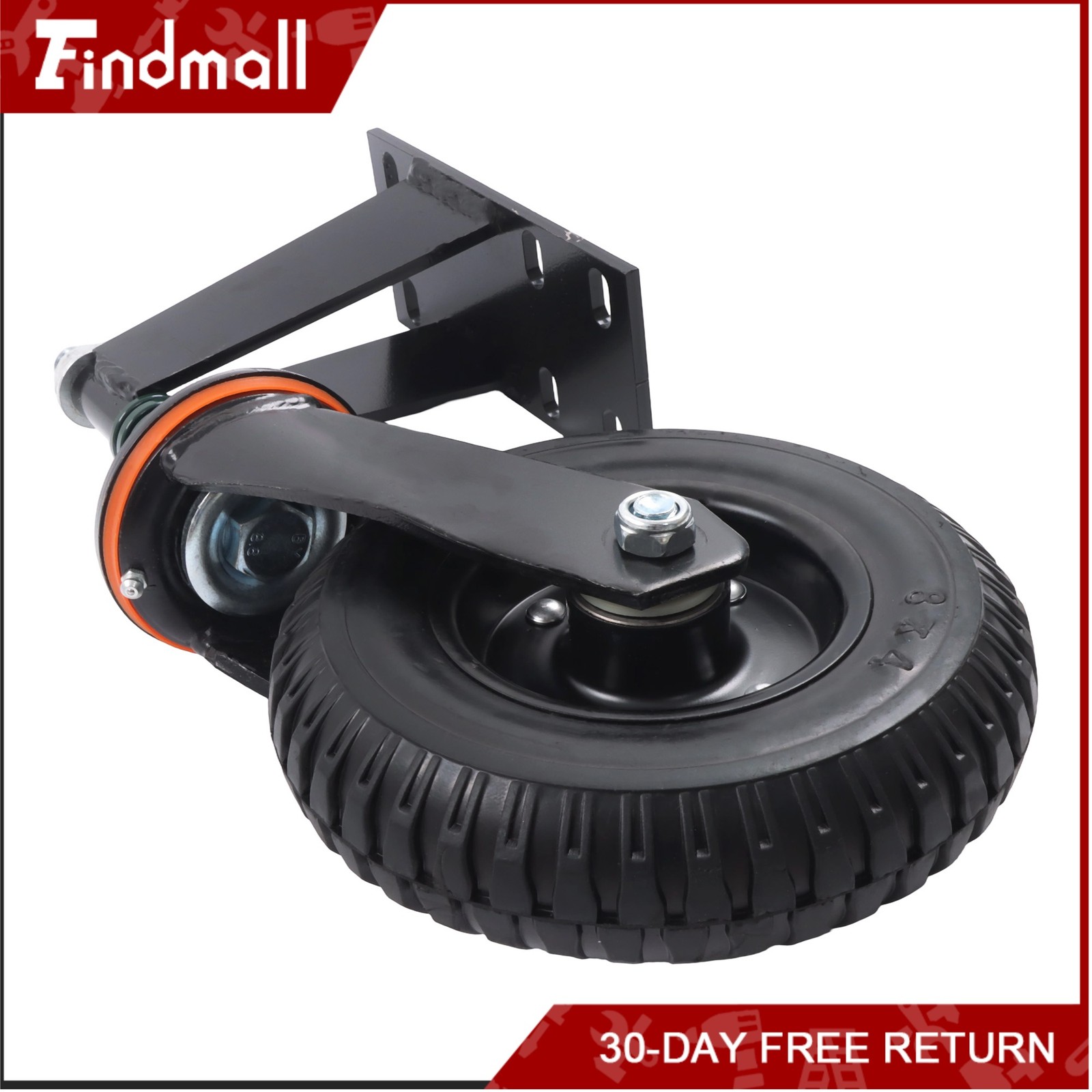 Findmall 2 Pcs Gate Casters 8″ 600Lbs (Straight/U-Bolt) Spring-Loaded Caster