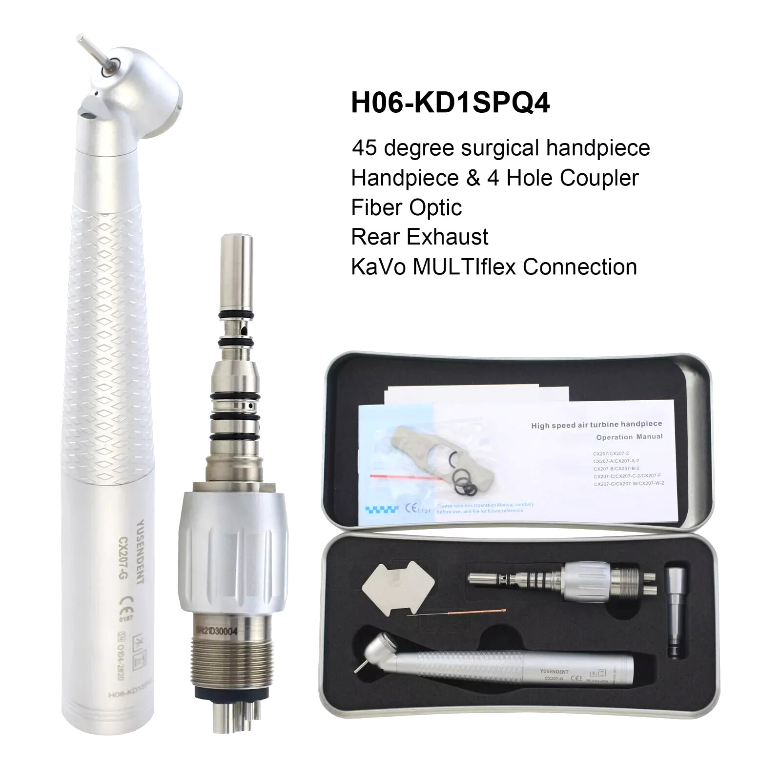 COXO Dental Surgical Handpiece 45° Angle KaVo MULTIflex Fiber Optic 4 Hole 6 Pin