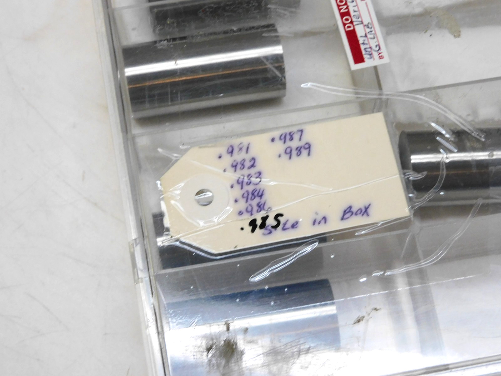 No Name Gage Pin Set Sizes .979 – .989 (Missing .988) Lot of 10