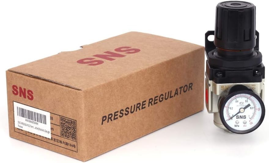 Air Pressure Regulator Aluminum 0-150 PSI Adjustable with Gauge and Bracket