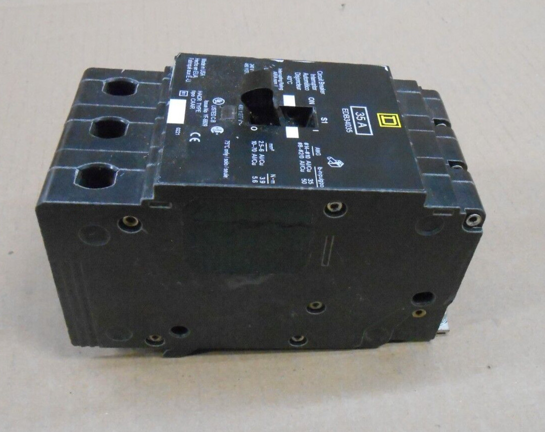 SQUARE D EDB EDB34035 35 AMP CIRCUIT BREAKER 35A 3 POLE 480Y/277V~ (11 AVAIL)