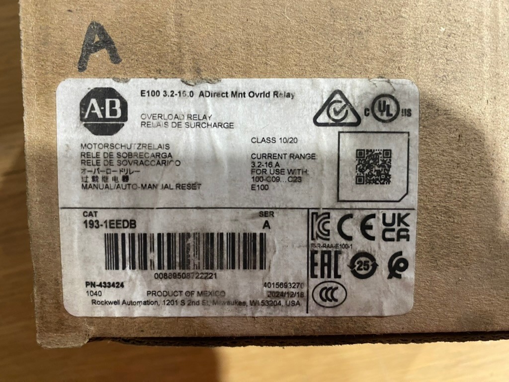 Allen Bradley E100 3.2-16.0 A DIRECT MOUNT OVERLOAD RELAY