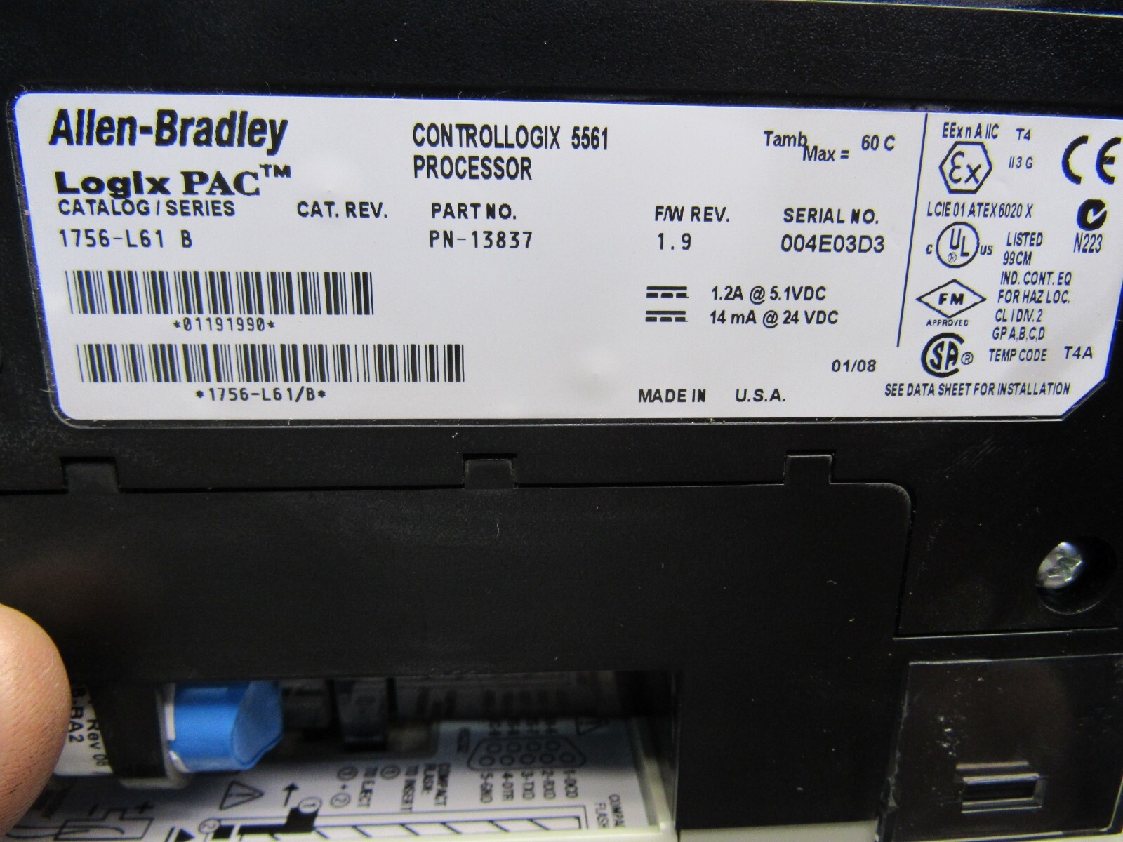 ALLEN BRADLEY CONTROLLOGIX SYS. w/PARALLEL UNIT 1756-L61 w/30QTY I/O MODULES XLN