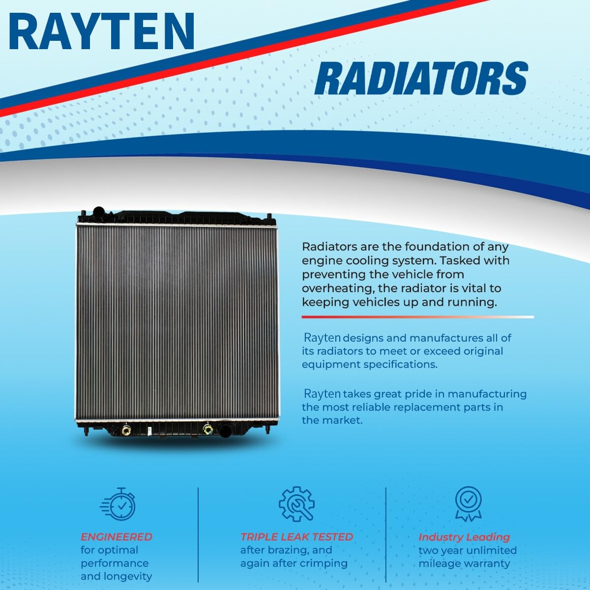 1778 Radiator Compatible with Toyota Tacoma 95-04 2.7 L4 3.4 V6
