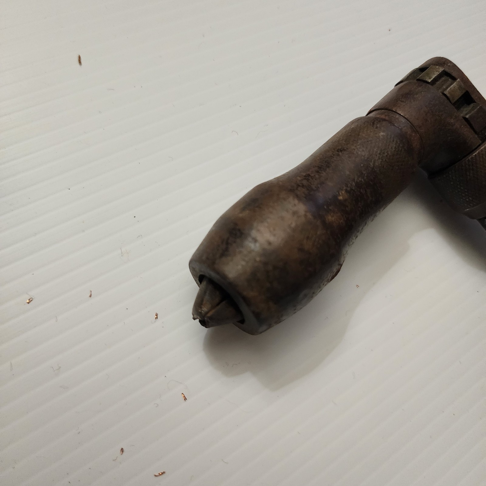Vintage Hand Powered Bit Brace Drill With Wood Handles Ratcheting Mechanism