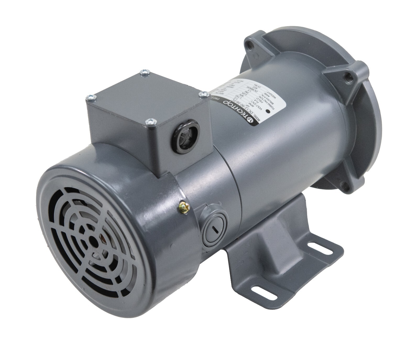Techtop DC12-90-56-FC Electric Motor 1/2 HP 1750 Rpm 90 Volt DC 56C Frame TEFC