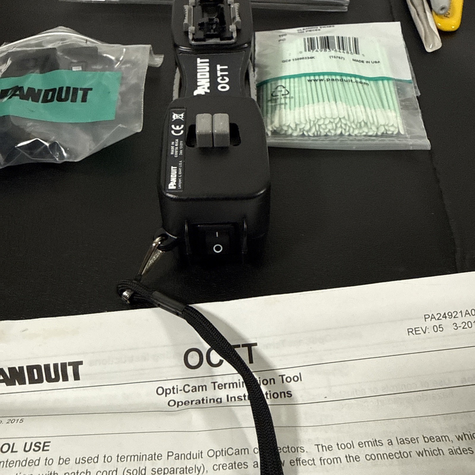 Panduit Opti-Cam Fiber Optic Termination Kit FKITCASE OCTT Black Professional