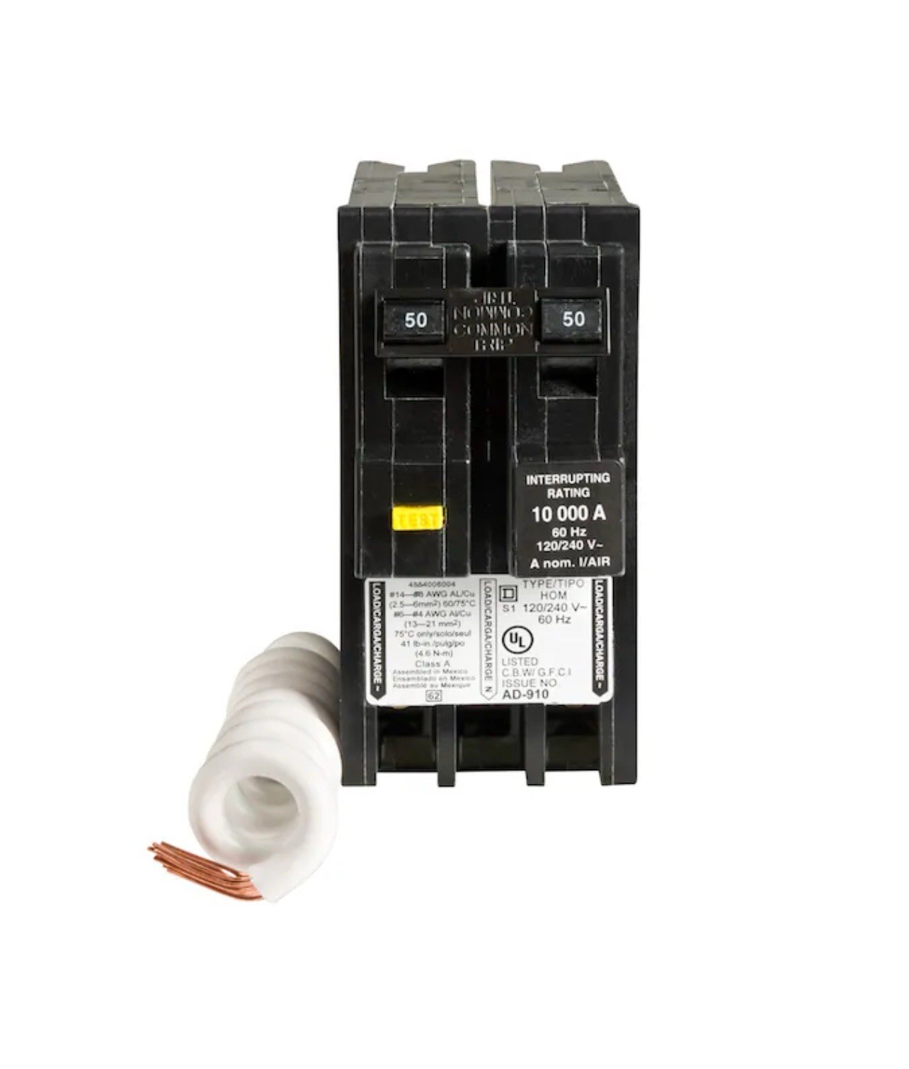 Square D Homeline 50A Two Pole Circuit Breaker & GFI HOM250GFIC