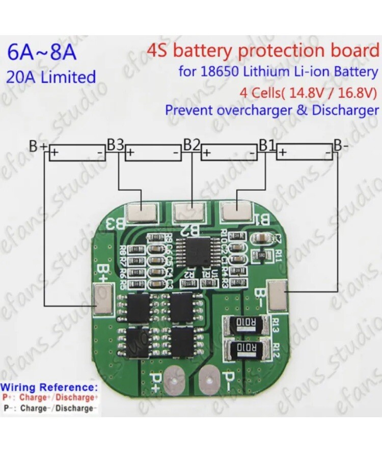 3 X 4S 6A~8A BMS Protection PCB Board for 18650 Lithium Li-ion Battery 14.8V