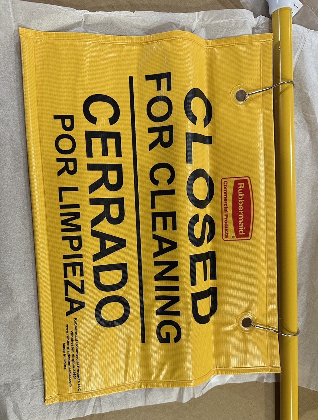 Rubbermaid FG9S1600 Multilingual Closed for Cleaning Safety Sign
