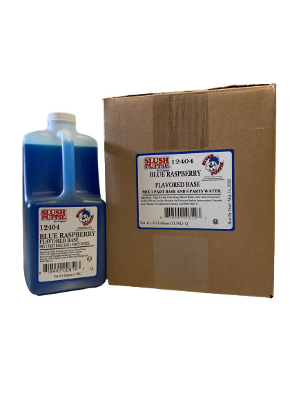 Slush Puppie Blue Raspbery Flavored Base 6 – .5 Gallon Yields 18 Gallons