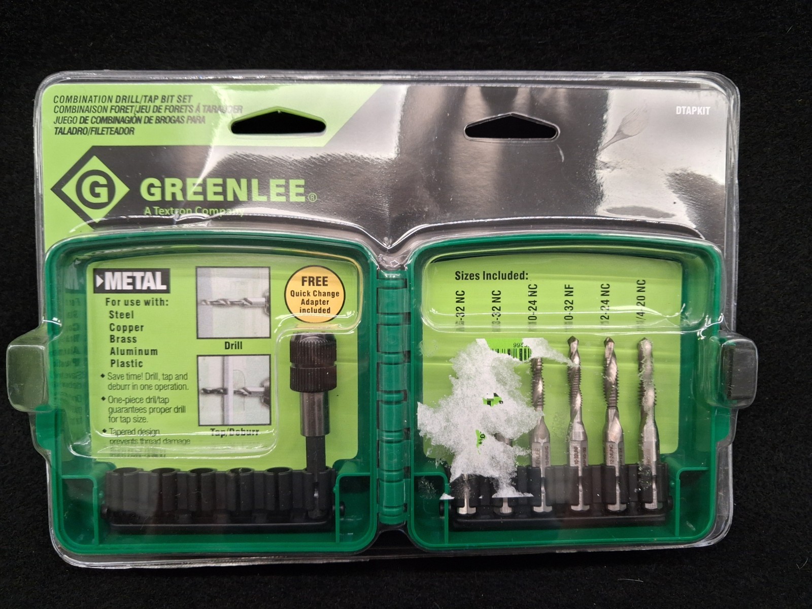 GREENLEE Metal Drill Tap Kit. #DTAPKIT. NEW Open Package.