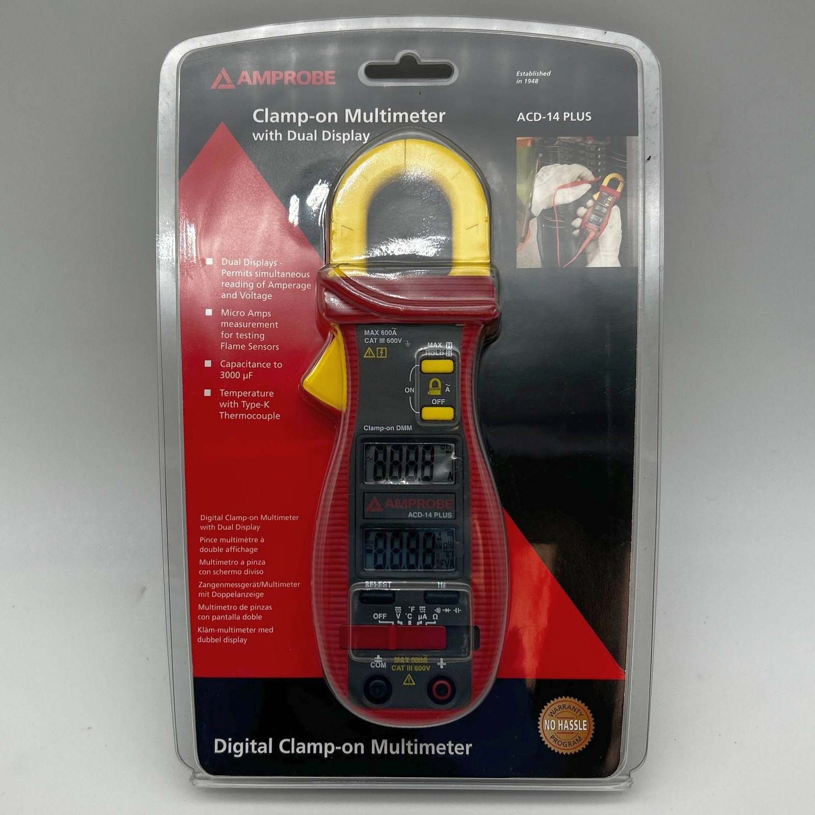 Amprobe ACD-14 Plus Multimeter 600A Clamp On w/ Dual Display and Temperature