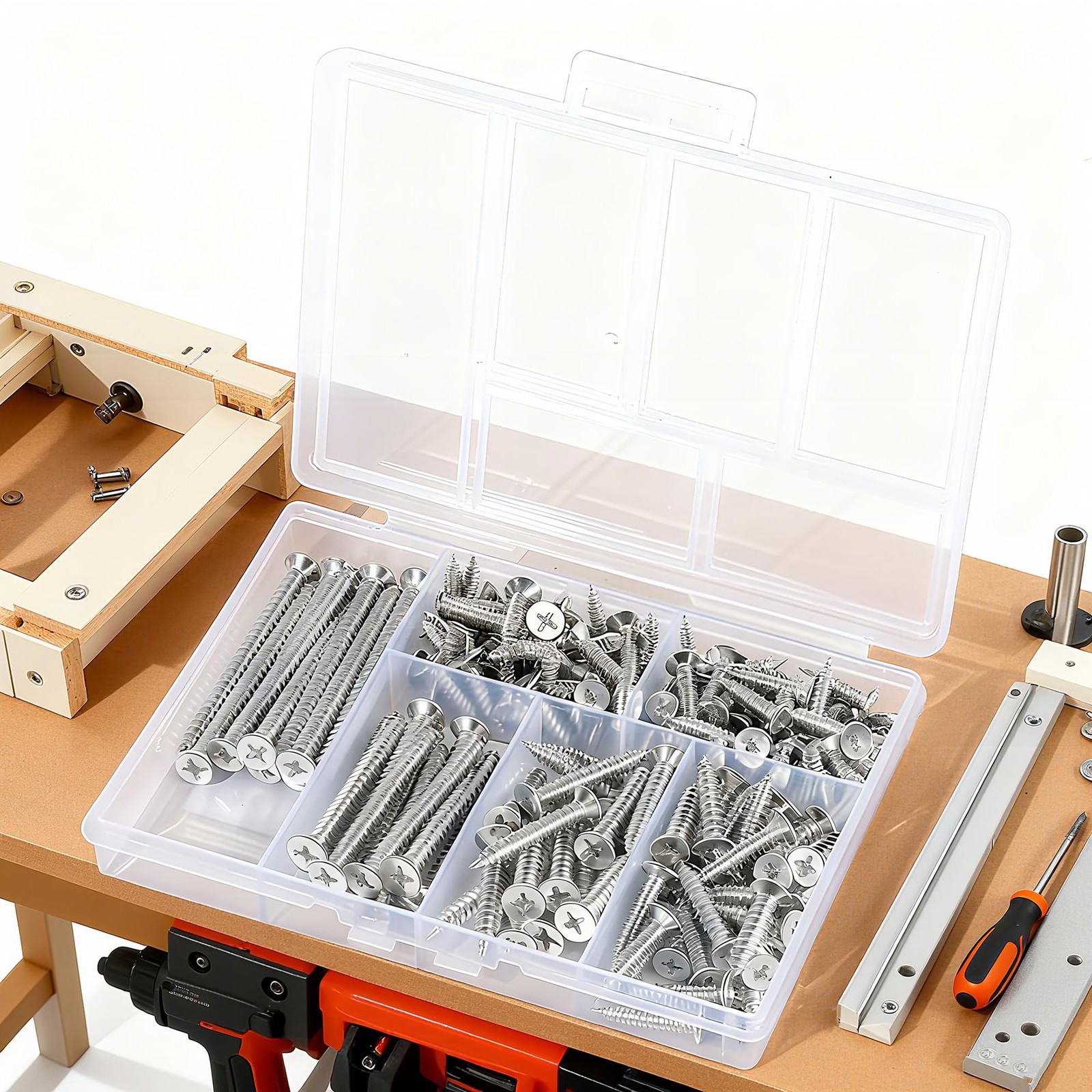 150 Pcs Wood Screws Assortment Kit, 6 Sizes High Hardness Assorted…