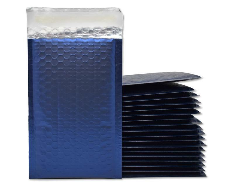 Midnight Metallic Blue Bubble Mailers 8×12, 6×10, 4×8, Assorted Shipping Pack