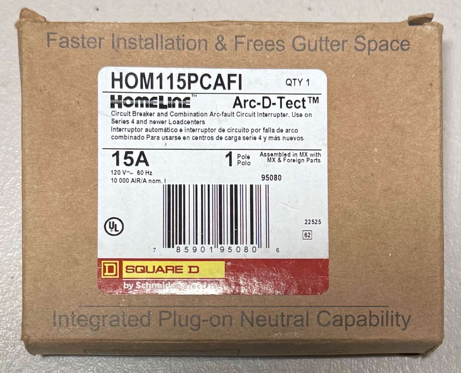 Square D HOM115PCAFI 15A Circuit Breaker