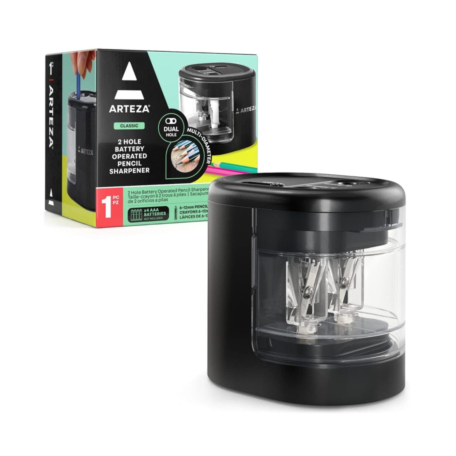 Arteza 2-Hole Battery Operated Pencil Sharpener