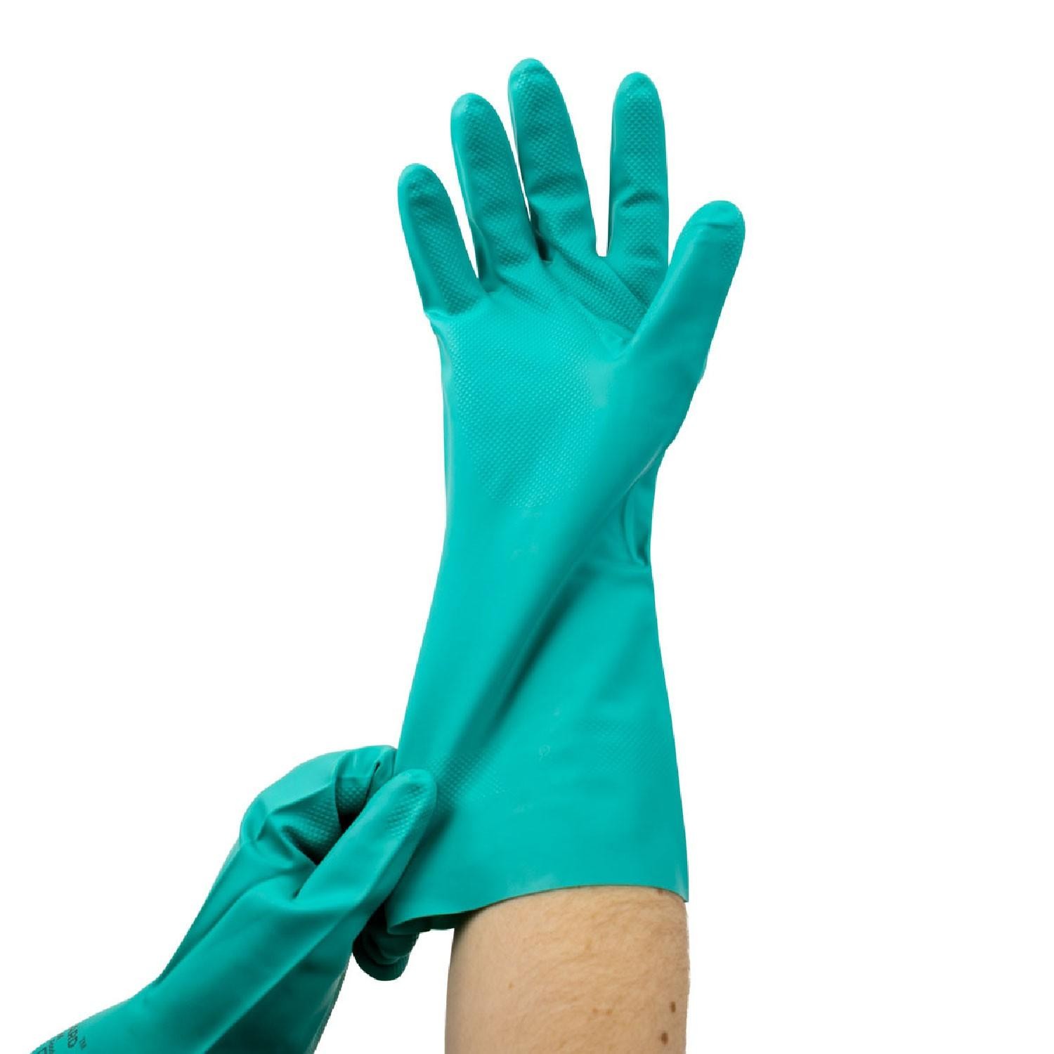 144 Pairs Green Latex Free Chemical Resistant Diamond Textured Nitrile Gloves/L