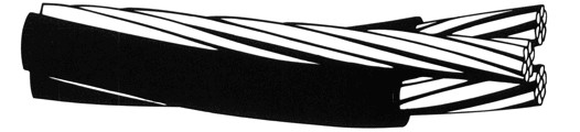 250′ Conch 2-2-2 Triplex Aluminum Overhead Service Drop Cable 600V
