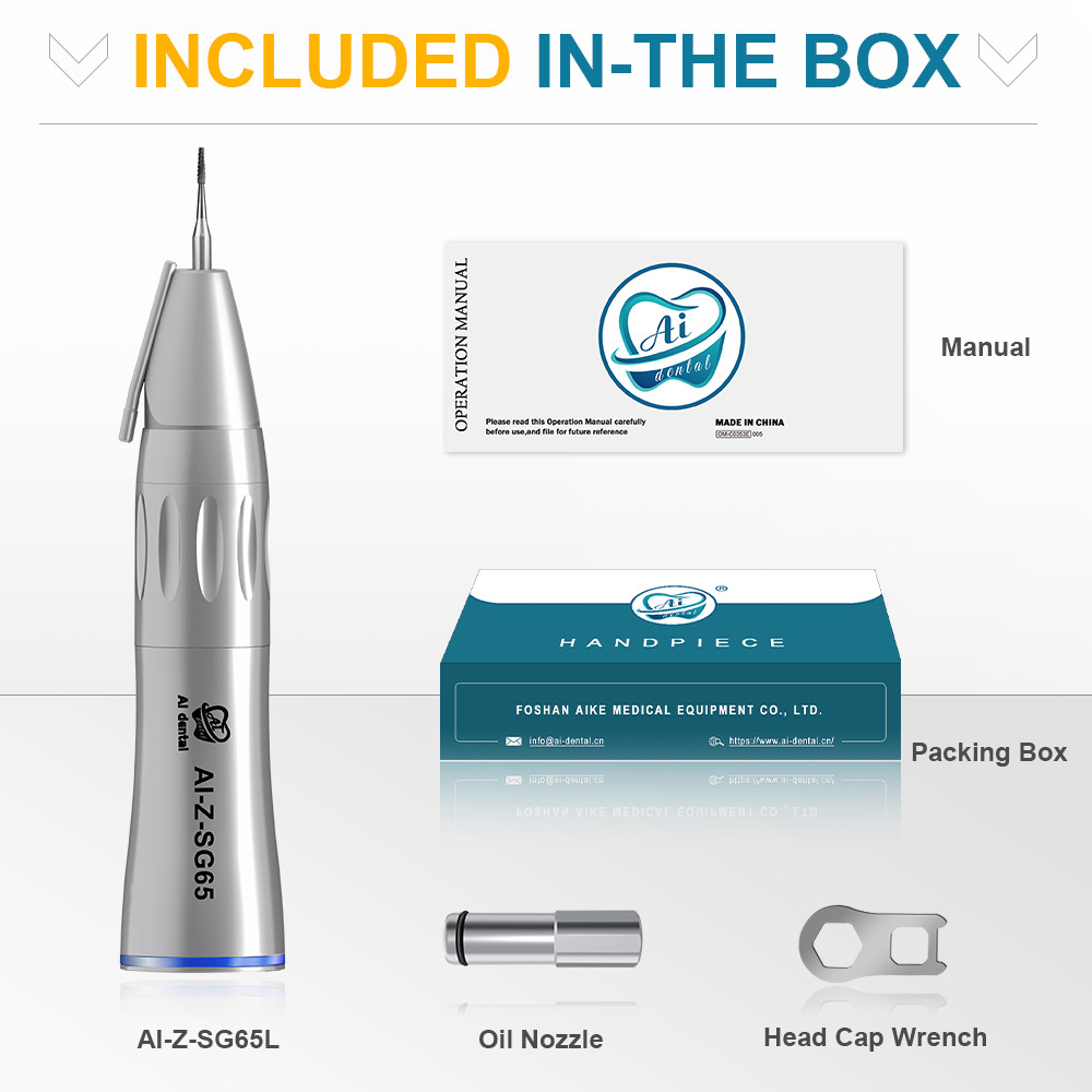 Dental 1:1 Direct Drive Straight Implant Handpiece Non-Optic External Cooling