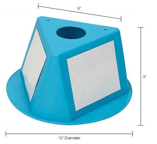 Inventory Control Cone W/ Dry Erase Decals 10″L x 10″W x 5″H Turquoise Lot of 5