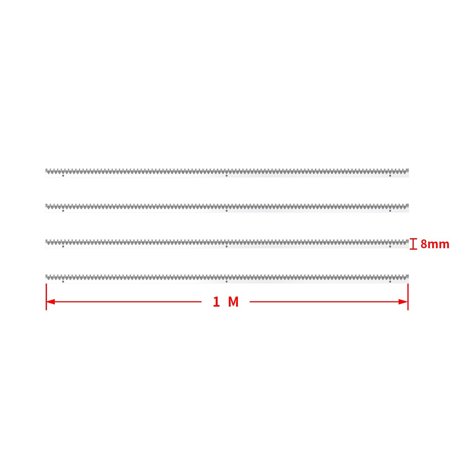 Blütezeit Gear Racks 4pcs Pack for Sliding Gate Opener 13.12ft w/ Hardware Kit