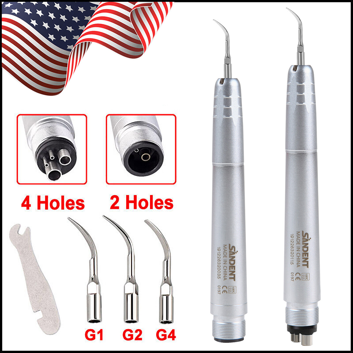 DentalSuper Sonic Ultrasonic Air Scaler Handpiece 2 Hole /4 Hole Scaling