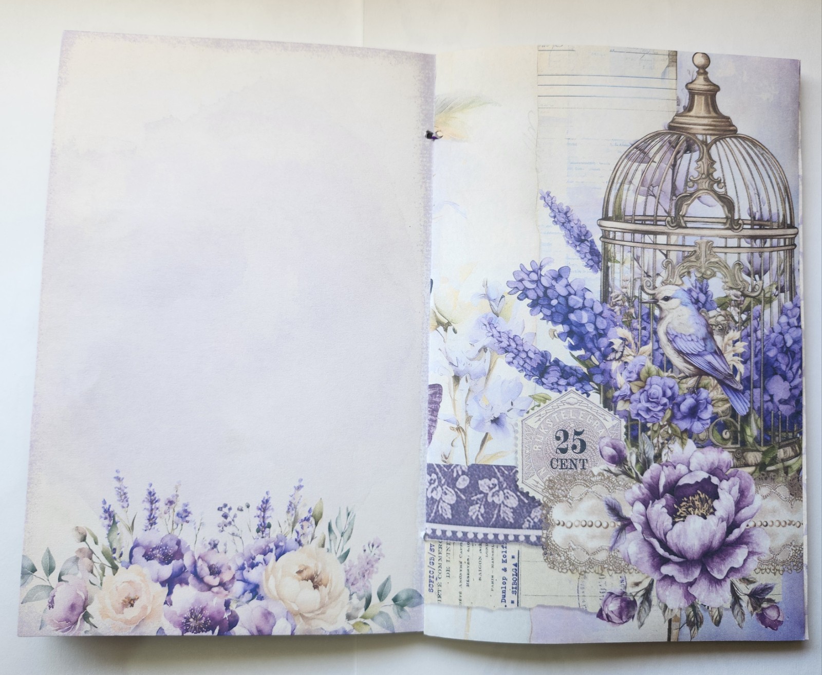 Junk Journal Blank Booklet «LAVENDER DREAMS» Vintage Purples 40pgs