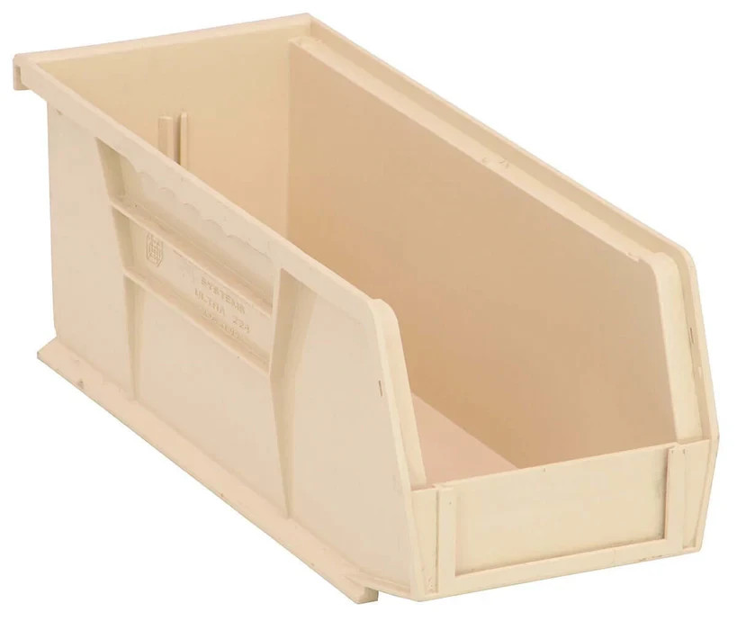 Stack Hang Storage Bin 10.875×4.125×4 Ivory Heavy Duty USA QUS224 Each