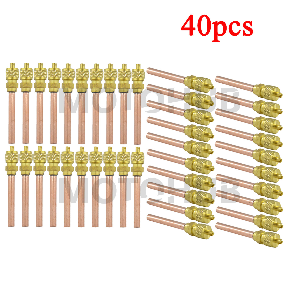 40pcs Service/Access Valve 1/4″ SAE x 1/4″ OD x 2.75″ Stem Core & Core Remover