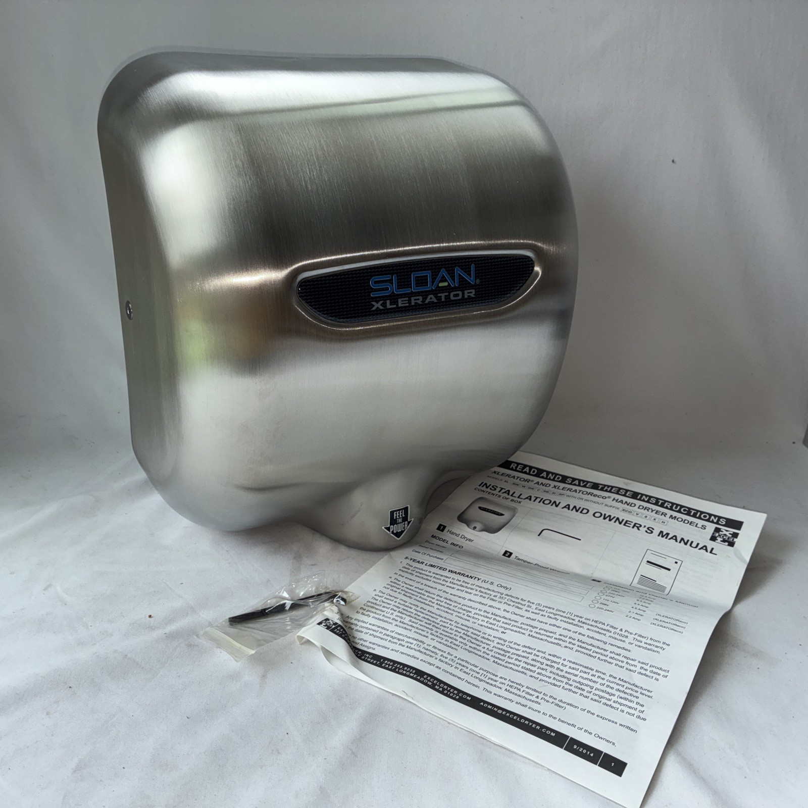 SLOAN XLORATOR MODEL EHD-501-SS Wall Mounted Automatic Hand Dryer