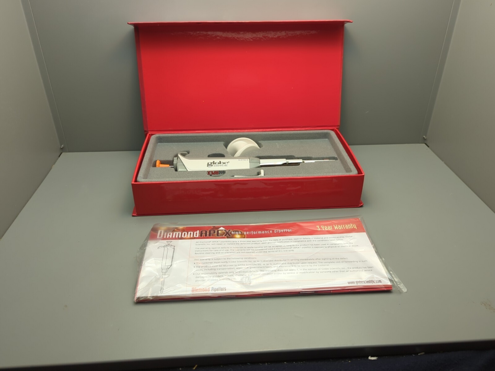 Globe Scientific 3351-1000- Pipette, Diamond Apex Fully Autoclavable, Adjustable