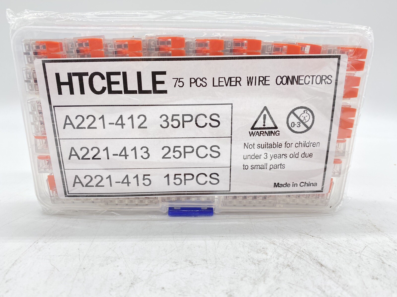 Lever Nut Compact Splicing Wire Connectors – 2/3/5 Conductor Set 75Pcs 221-412