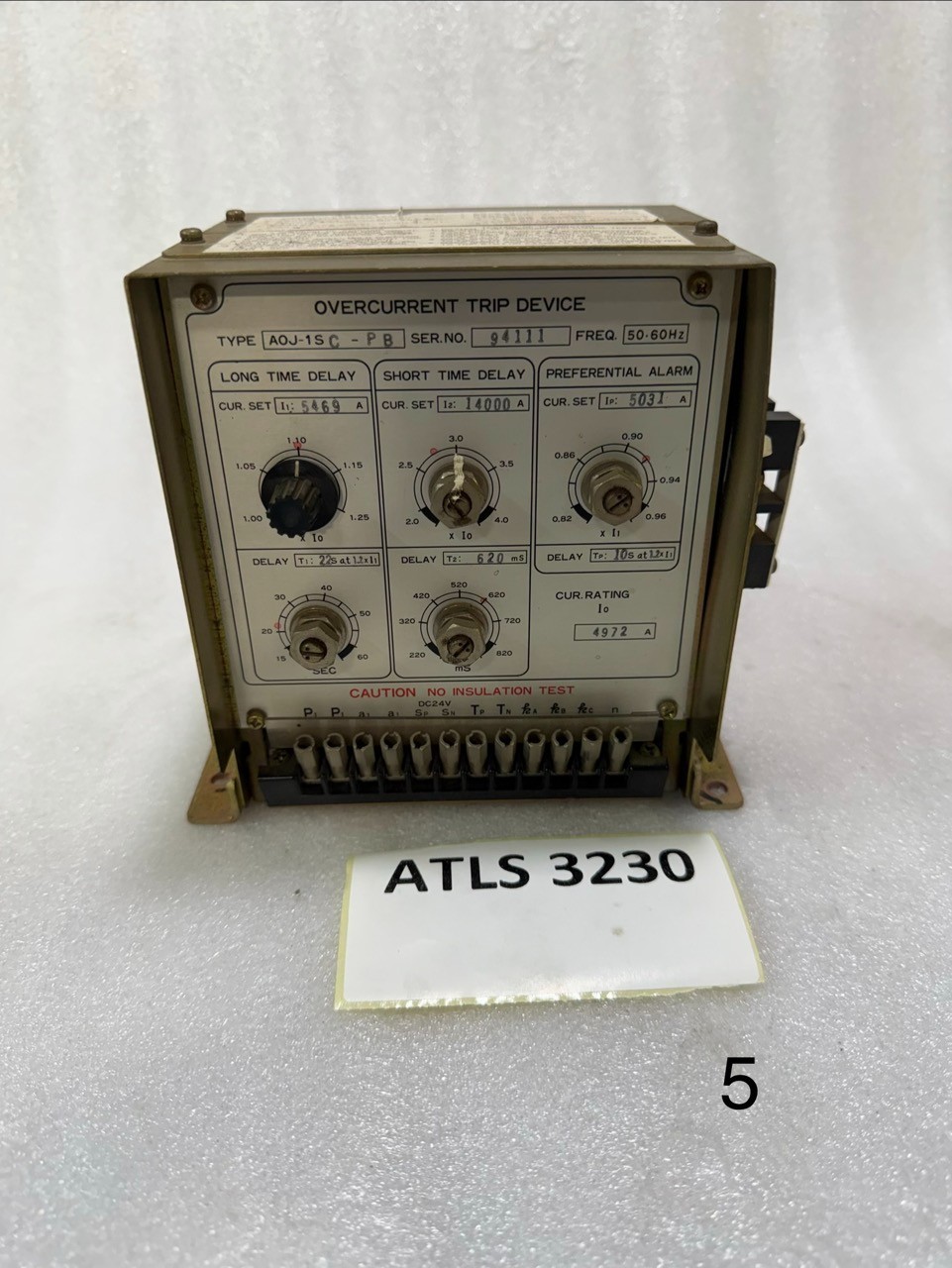 AOJ-1SC-PB Overcurrent Trip Device 4972A 50-60Hz Long Short Time Delay