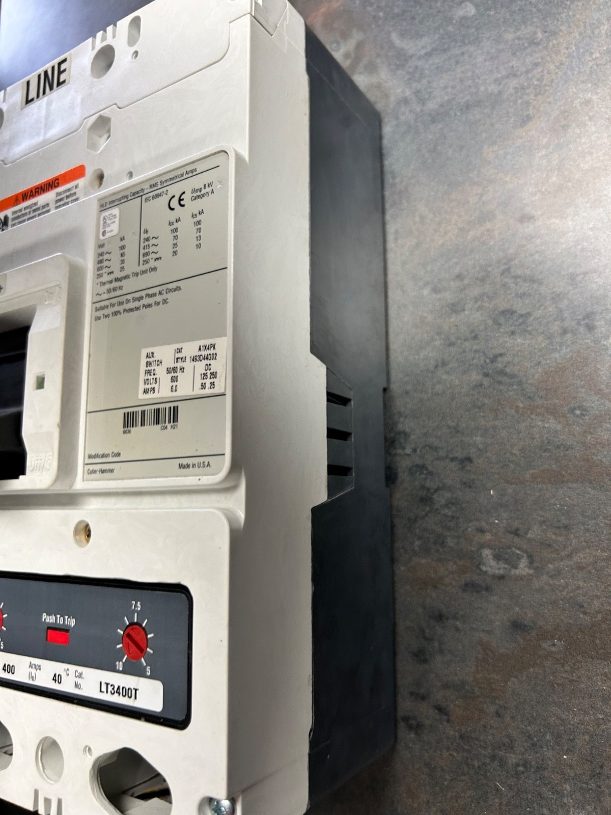 NEW CUTLER HAMMER 400A BREAKER HLD3400W TRIP LT3400T CUTLER-HAMMER SHUNT