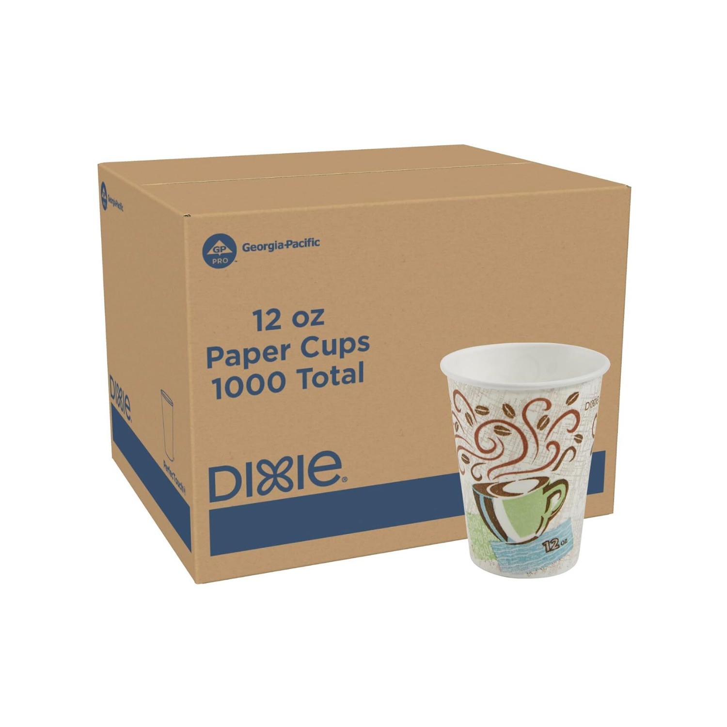 Georgia-Pacific Dixie PerfecTouch 12 oz Insulated Paper Coffee Cups (1000 Count)