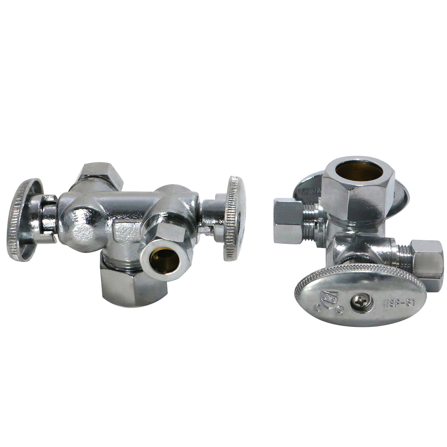 10 Pcs XFITITNG 3/8″ x 3/8″ OD x 5/8″ OD Compression Dual Angle Valve